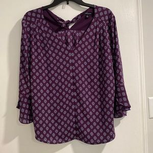 41 Hawthorn Purple Geometric Blouse Large
